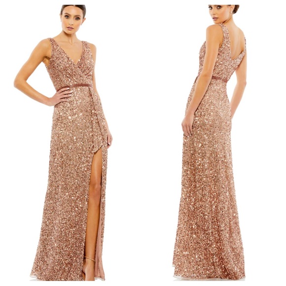 Mac Duggal Sequin Faux Wrap Gown 5539 Womens size 4 - Picture 2 of 10